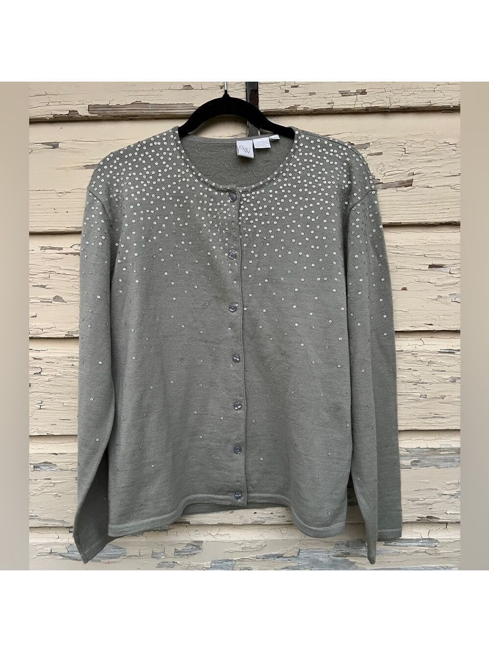 Clifford & Wills 100% Wool Holiday NYE Button-Down Cardigan Sweater XL